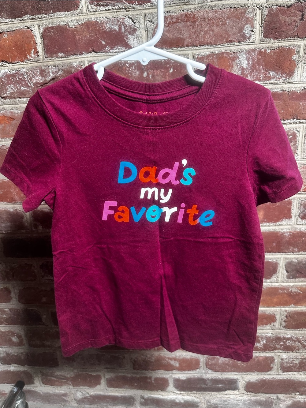 Cat & Jack Burgundy 'Dad's My Favorite' Short Sleeve Tee Size 5T